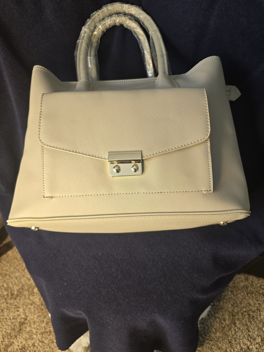 Classic Structured Women's Satchel Handbag in Cream